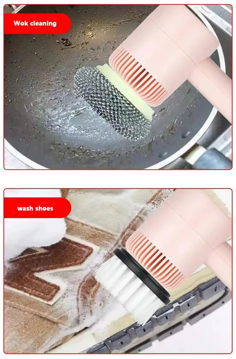 Electric Cleaning Brush Dishwashing Brush Automatic Wireless USB Rechargeable Professional Kitchen Bathtub Tile