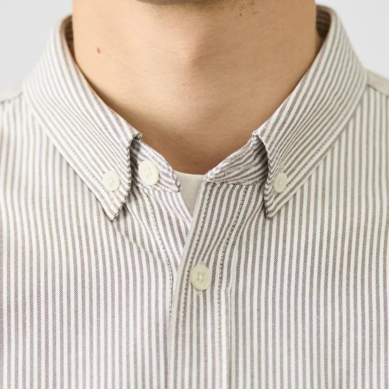 Oxford Vintage Stripe Casual Long-sleeved Shirt For Men