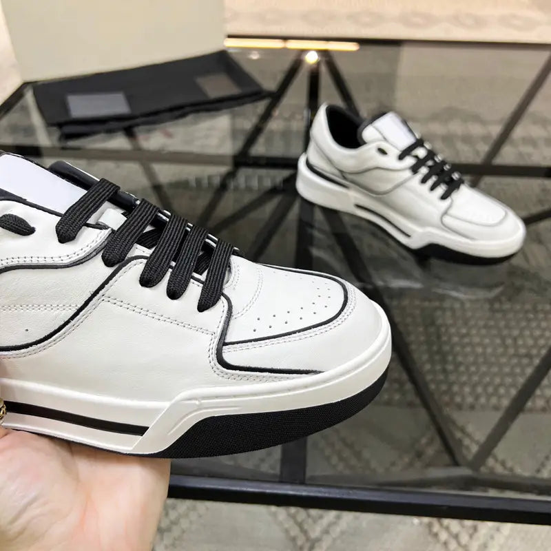 Trendy Breathable Leather Casual Men’s Top Layer Cowhide Winter Lace-up Fashion Sneakers Comfortable