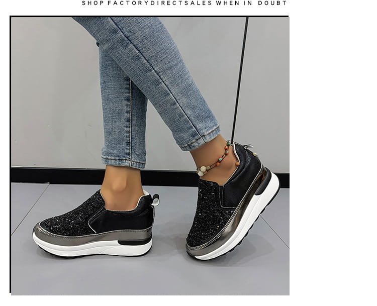 Women’s Sequin Casual Thick Sole Sponge Cake Shoes