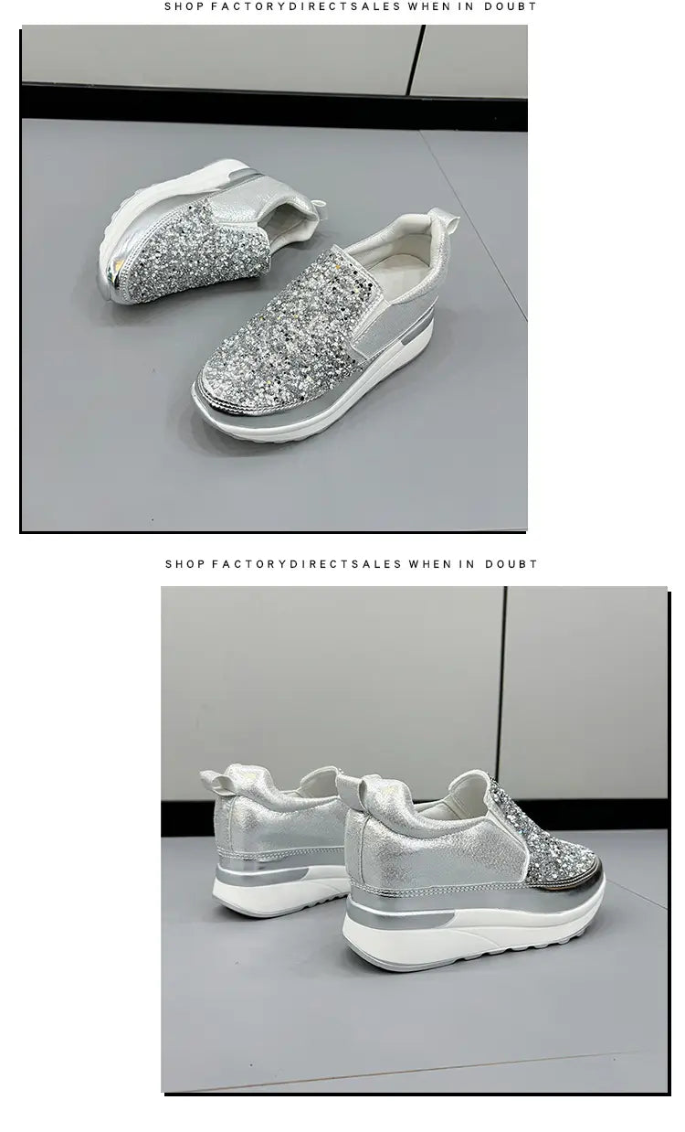 Women’s Sequin Casual Thick Sole Sponge Cake Shoes