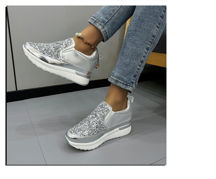 Women’s Sequin Casual Thick Sole Sponge Cake Shoes