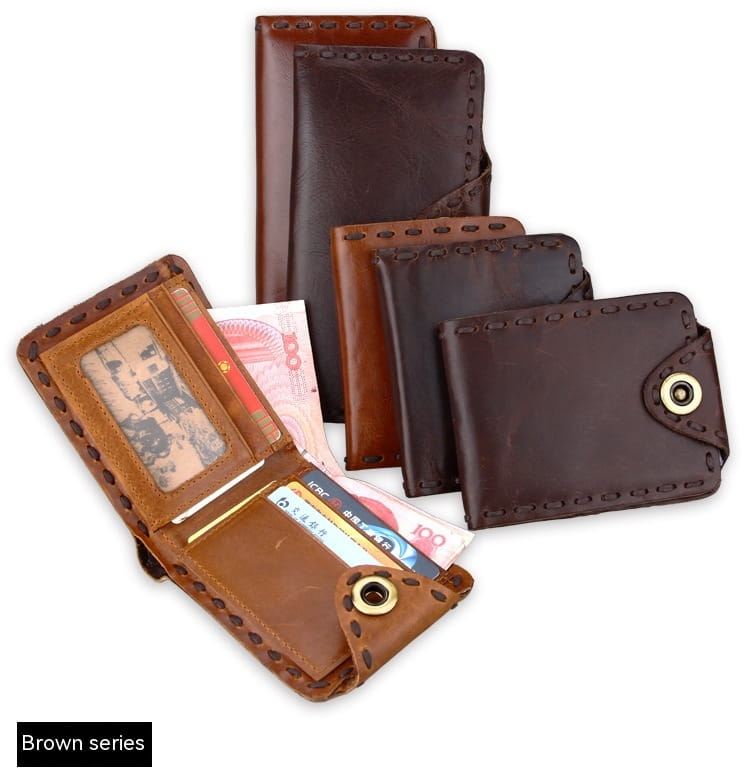 Vintage Men’s Long Oily Leather First Layer Cowhide Wallet
