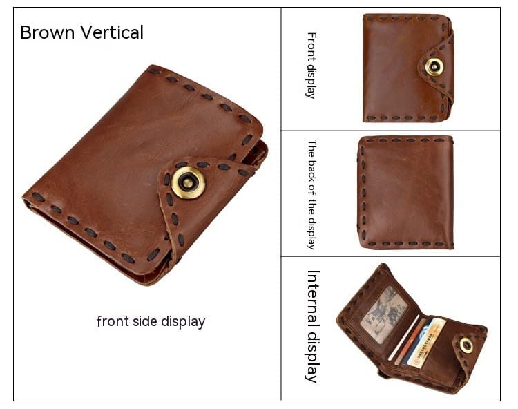 Vintage Men’s Long Oily Leather First Layer Cowhide Wallet