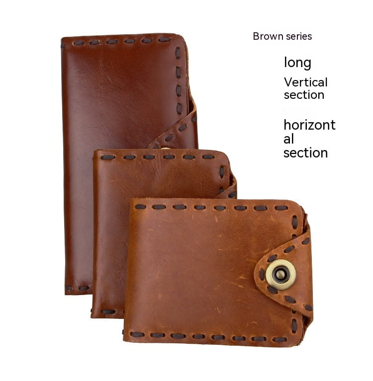 Vintage Men’s Long Oily Leather First Layer Cowhide Wallet