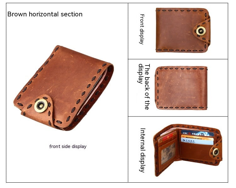 Vintage Men’s Long Oily Leather First Layer Cowhide Wallet