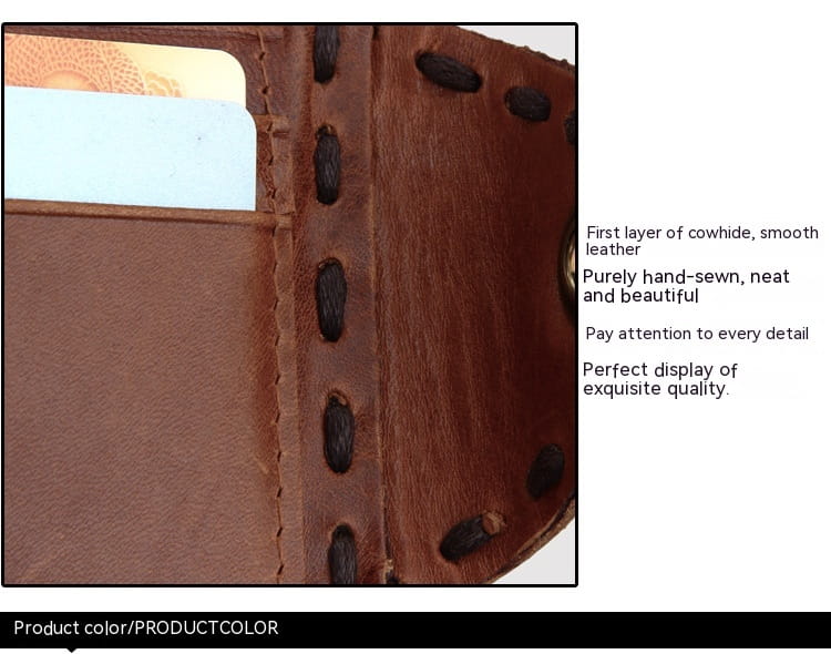 Vintage Men’s Long Oily Leather First Layer Cowhide Wallet
