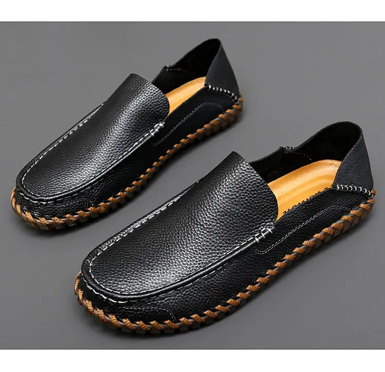 Lazy Top Layer Leather Shoes Plus Size Casual