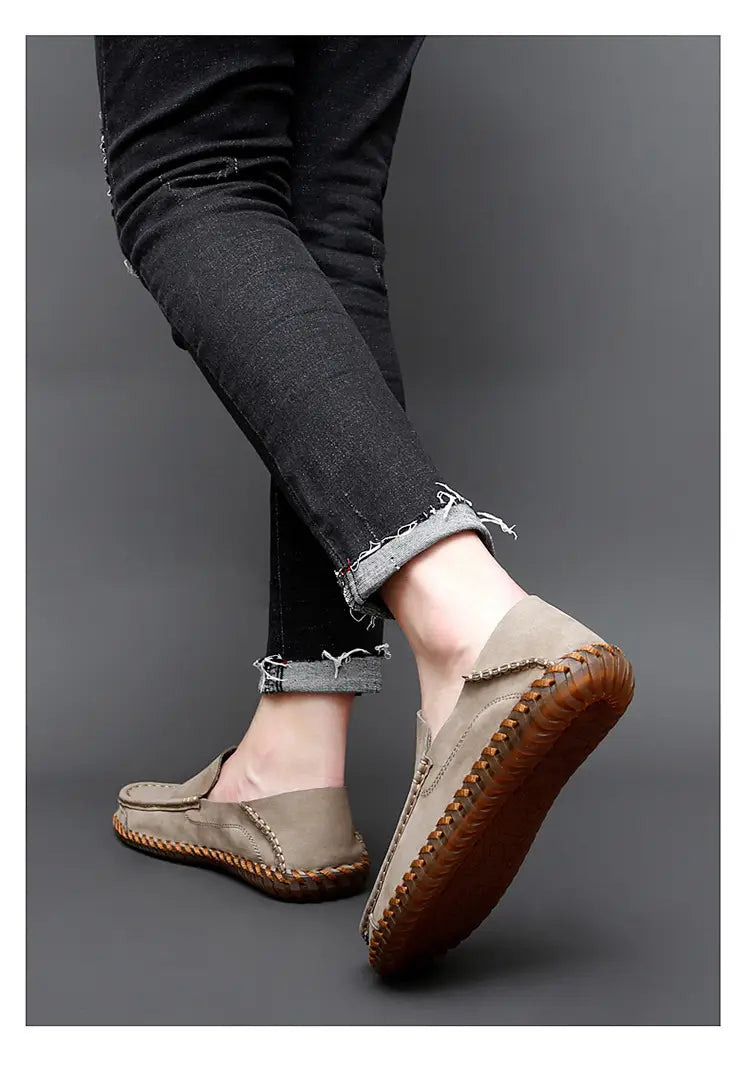 Lazy Top Layer Leather Shoes Plus Size Casual