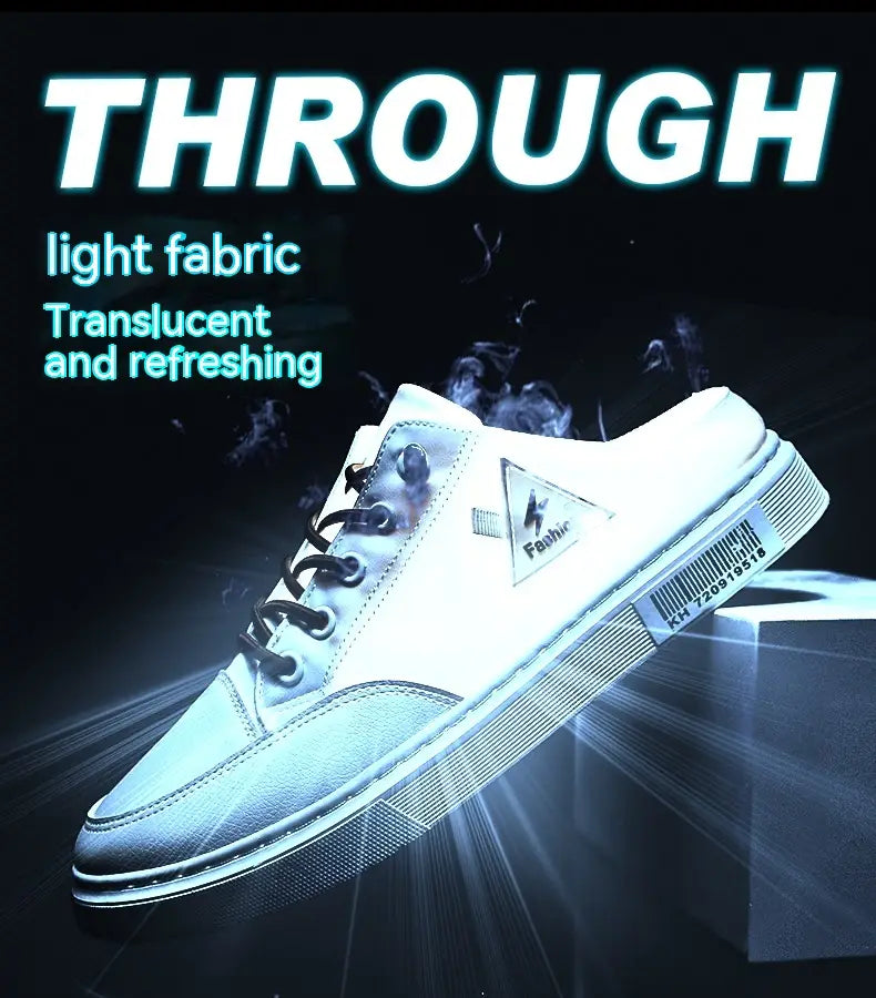 Men’s Summer Wear Breathable Deodorant Slip-on Lofter Half Slippers Casual Sports Heel-free Fashion Shoes