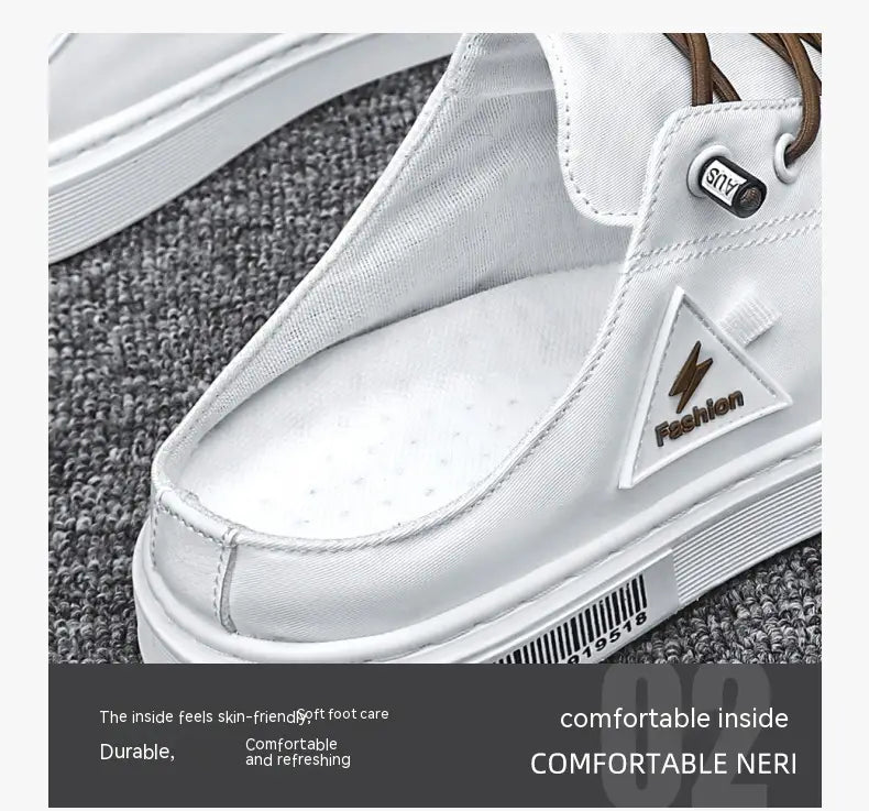 Men’s Summer Wear Breathable Deodorant Slip-on Lofter Half Slippers Casual Sports Heel-free Fashion Shoes