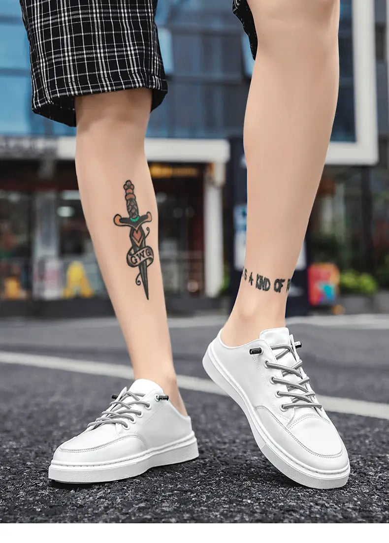 Men’s Summer Wear Breathable Deodorant Slip-on Lofter Half Slippers Casual Sports Heel-free Fashion Shoes