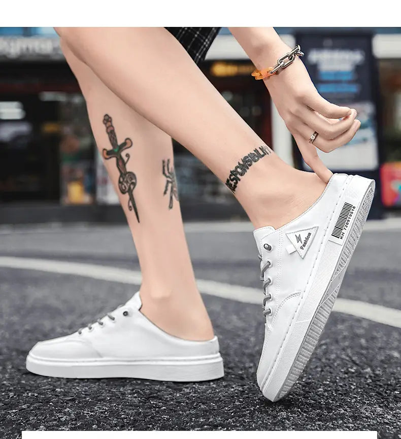 Men’s Summer Wear Breathable Deodorant Slip-on Lofter Half Slippers Casual Sports Heel-free Fashion Shoes