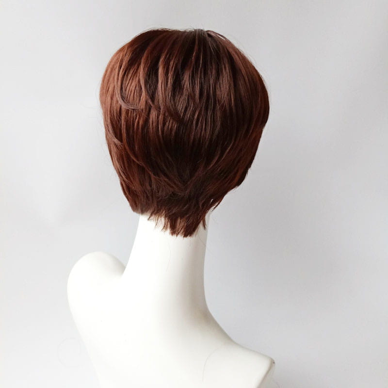 Wig Men’s Side Bangs Short Straight Hair Chemical Fiber Full-head Wig