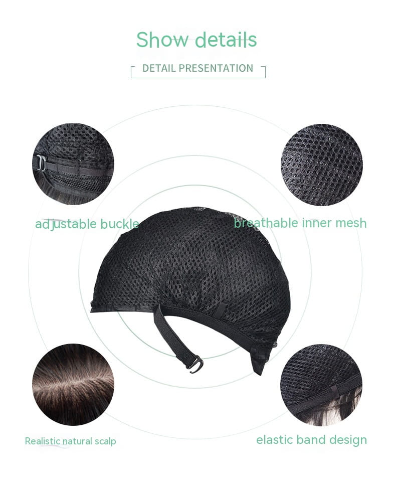 Wig Men’s Side Bangs Short Straight Hair Chemical Fiber Full-head Wig