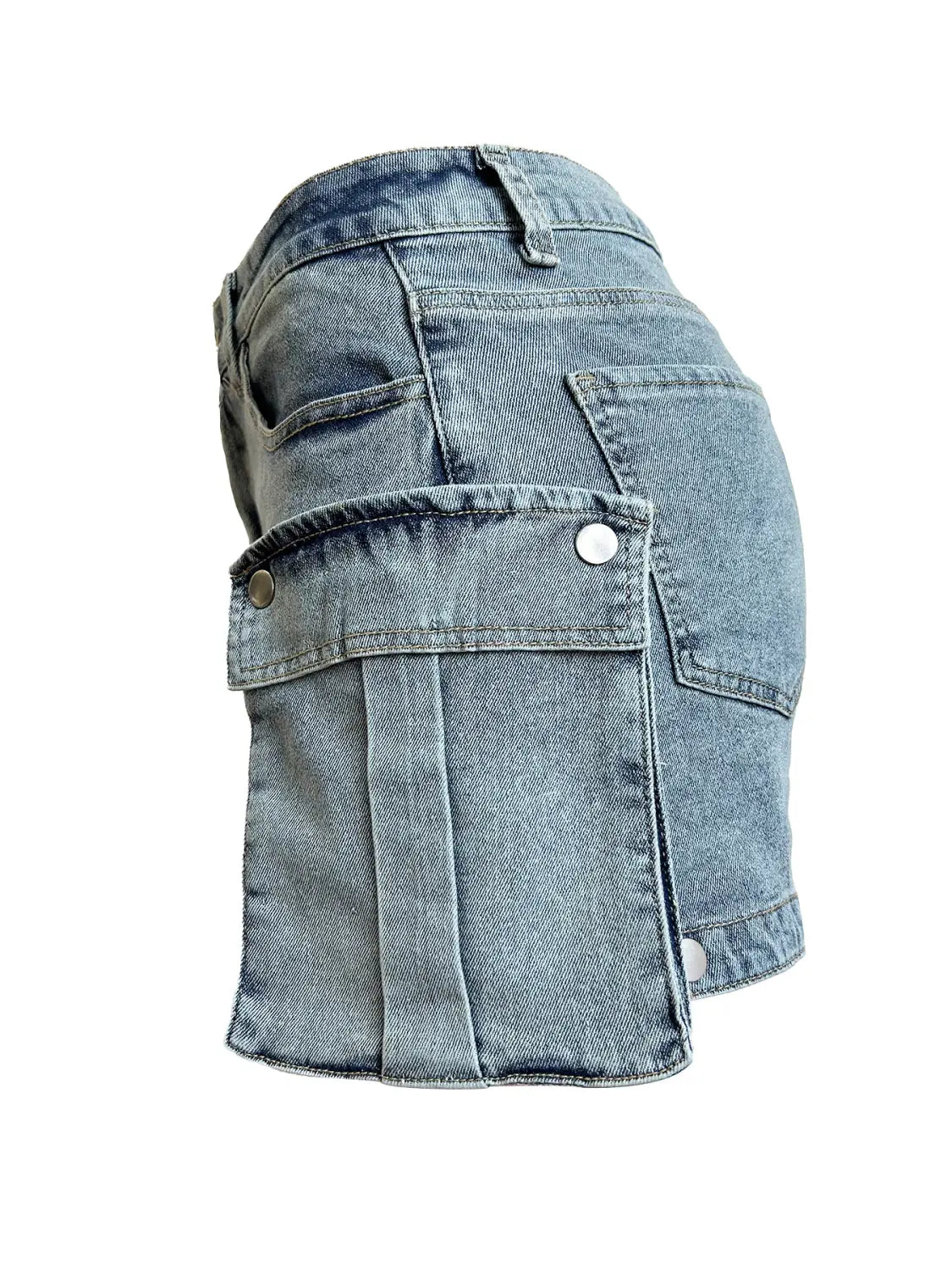 Women’s Detachable Hanging Bag And Pants Stretch Denim Wear Shorts Trousers