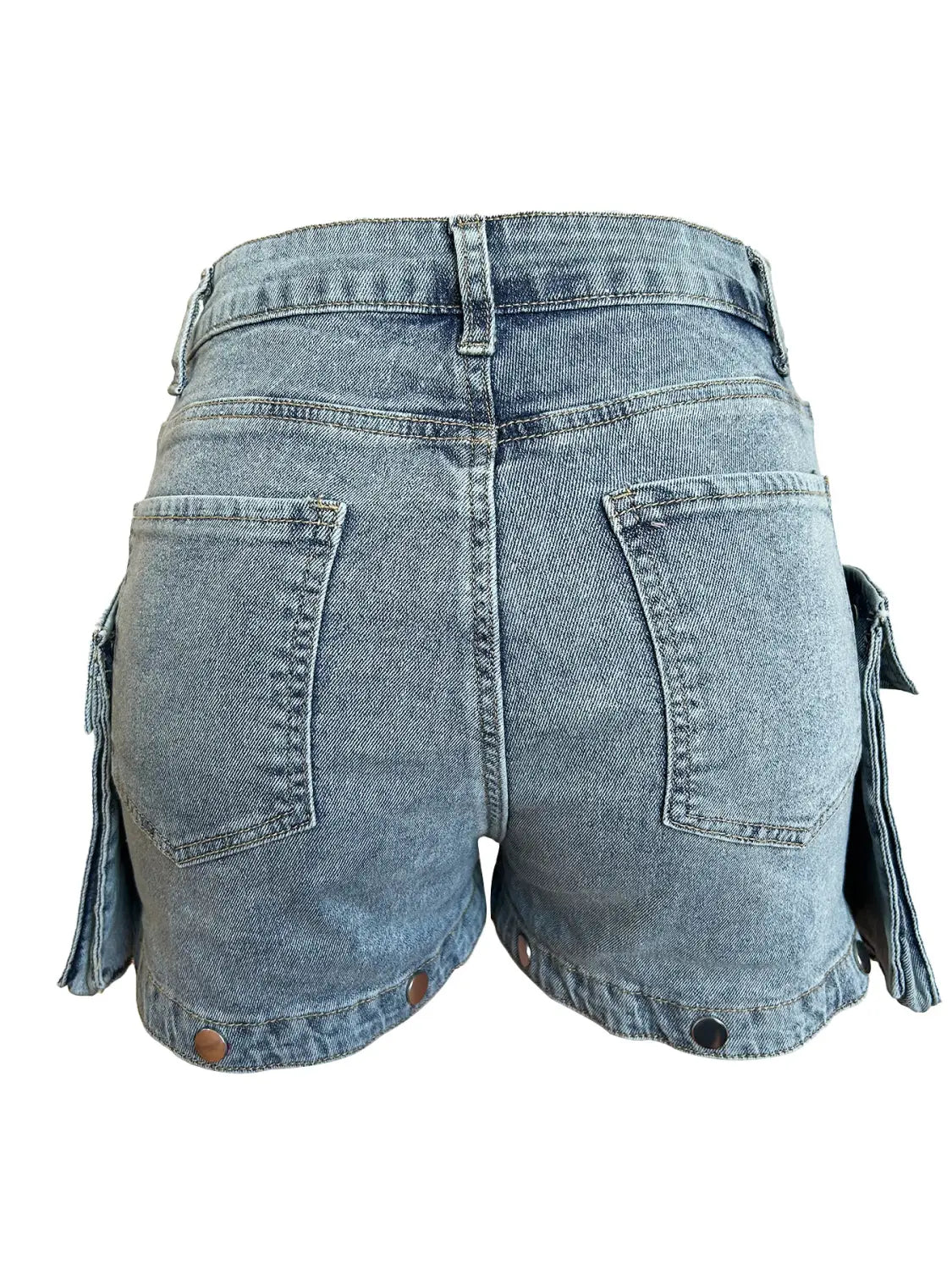 Women’s Detachable Hanging Bag And Pants Stretch Denim Wear Shorts Trousers