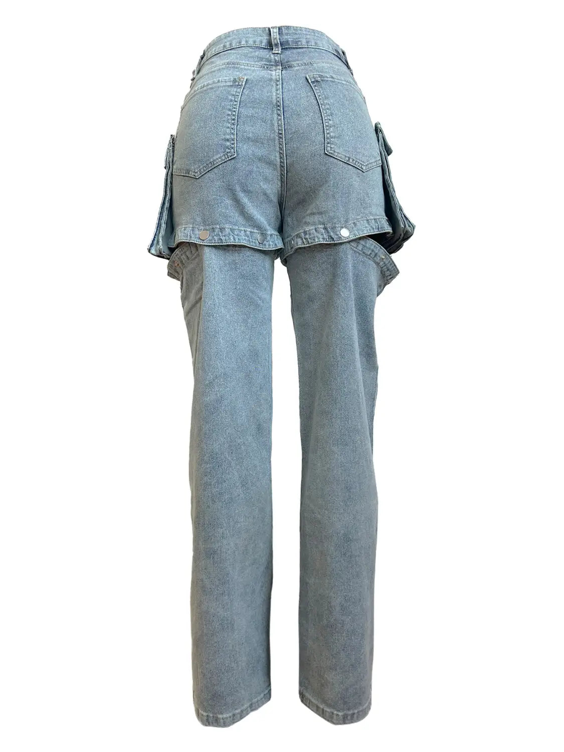 Women’s Detachable Hanging Bag And Pants Stretch Denim Wear Shorts Trousers