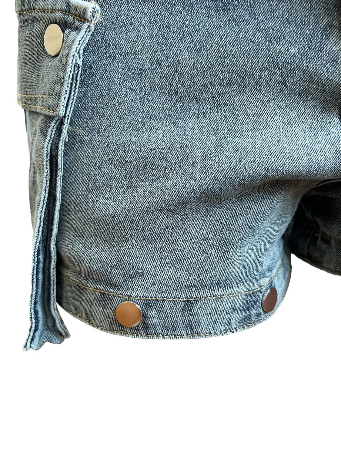 Women’s Detachable Hanging Bag And Pants Stretch Denim Wear Shorts Trousers