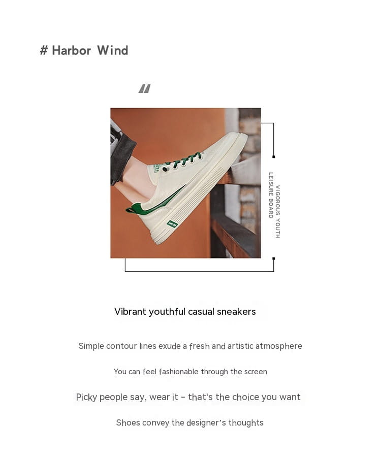 Men’s Spring And Autumn Leather Casual Sneakers