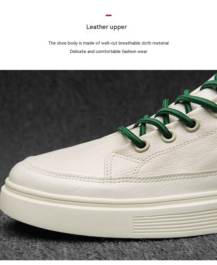 Men’s Spring And Autumn Leather Casual Sneakers