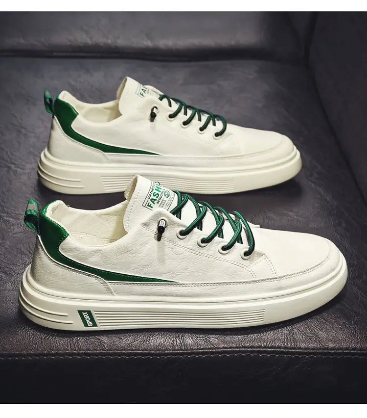 Men’s Spring And Autumn Leather Casual Sneakers