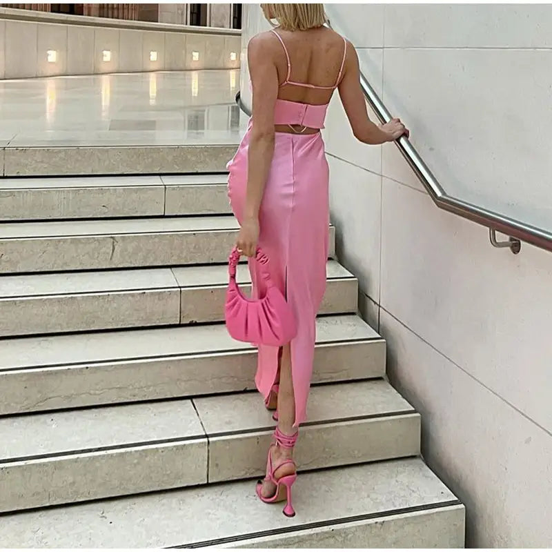 Women Camis Satin Long Dresses