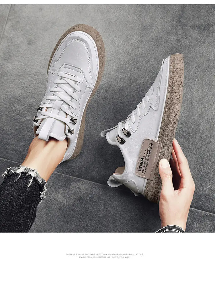 Leather Men’s Versatile Casual Sneakers