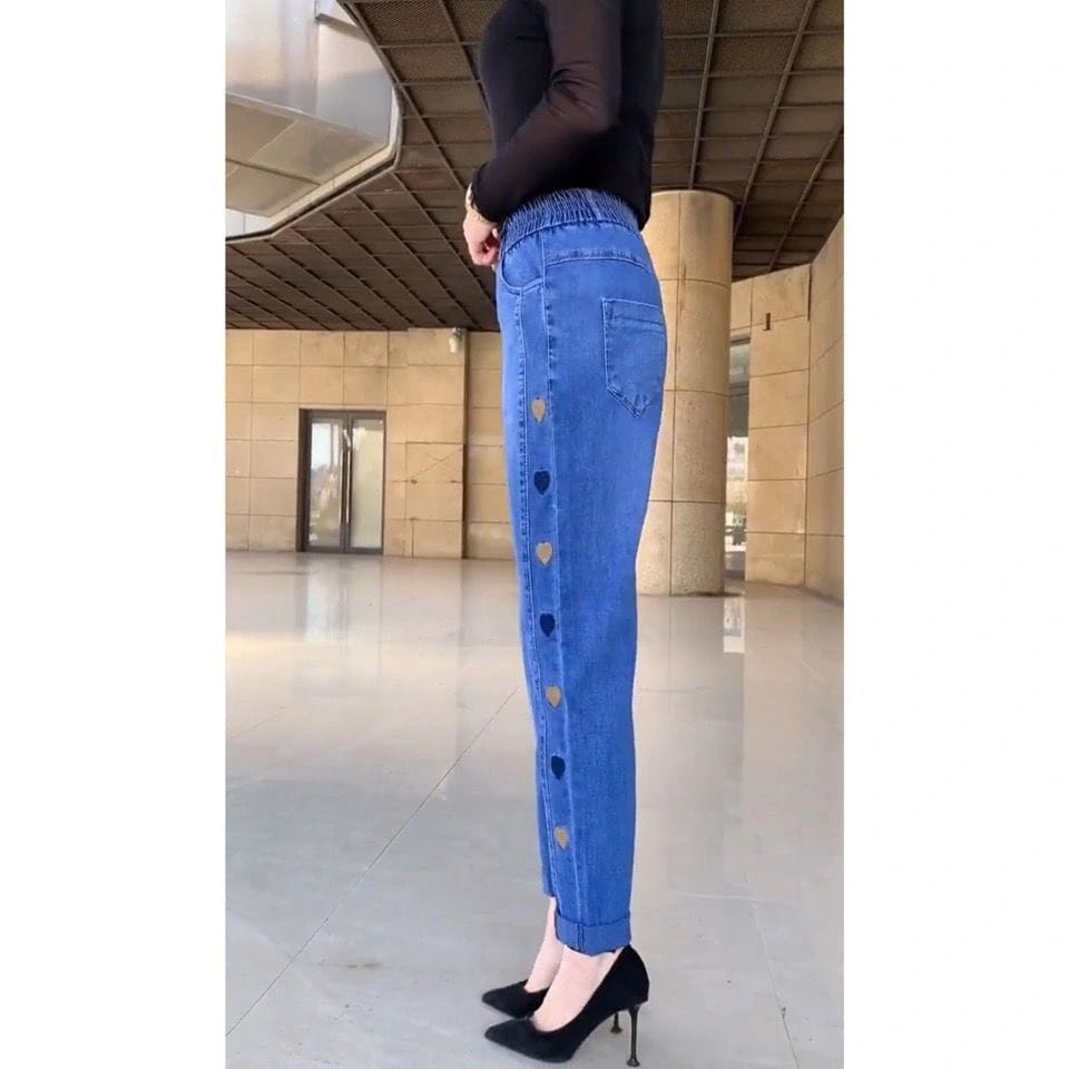 Women’s Plus Size Thin High Waist Stretch Jeans