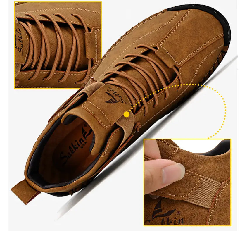 Plus Size Men’s Leather Shoes Low-top Handmade