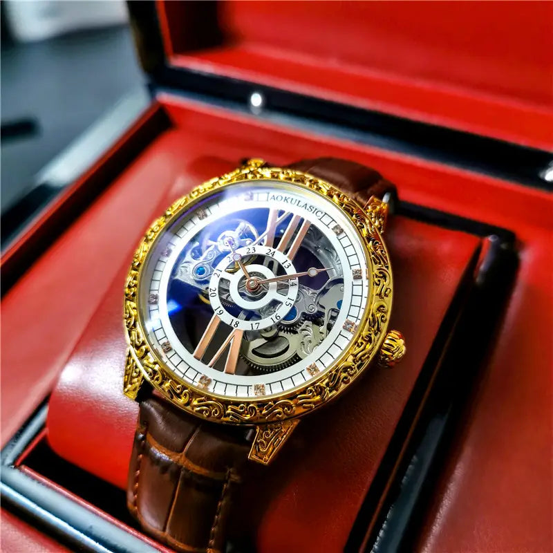Men’s High-end Handsome Hollow Tourbillon Automatic Mechanical Watch