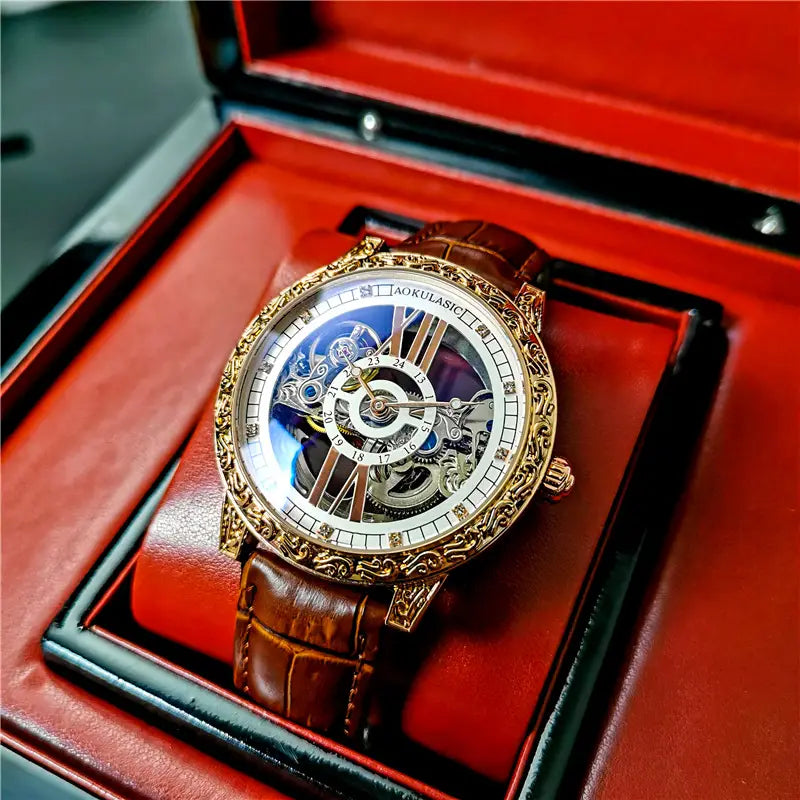 Men’s High-end Handsome Hollow Tourbillon Automatic Mechanical Watch