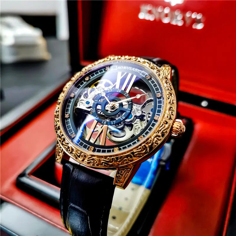 Men’s High-end Handsome Hollow Tourbillon Automatic Mechanical Watch