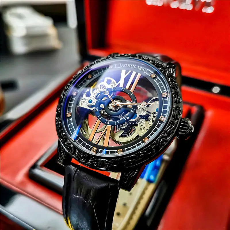 Men’s High-end Handsome Hollow Tourbillon Automatic Mechanical Watch