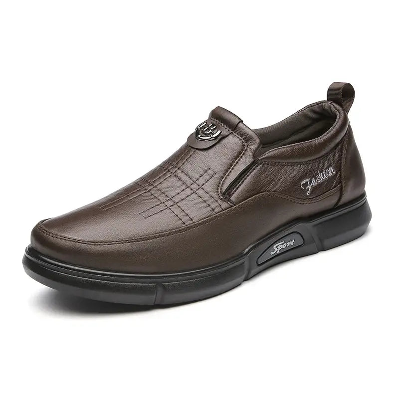 Men’s Leather Shoes Daddy’s Shoes For Middle-aged And Elderly People Soft Bottom