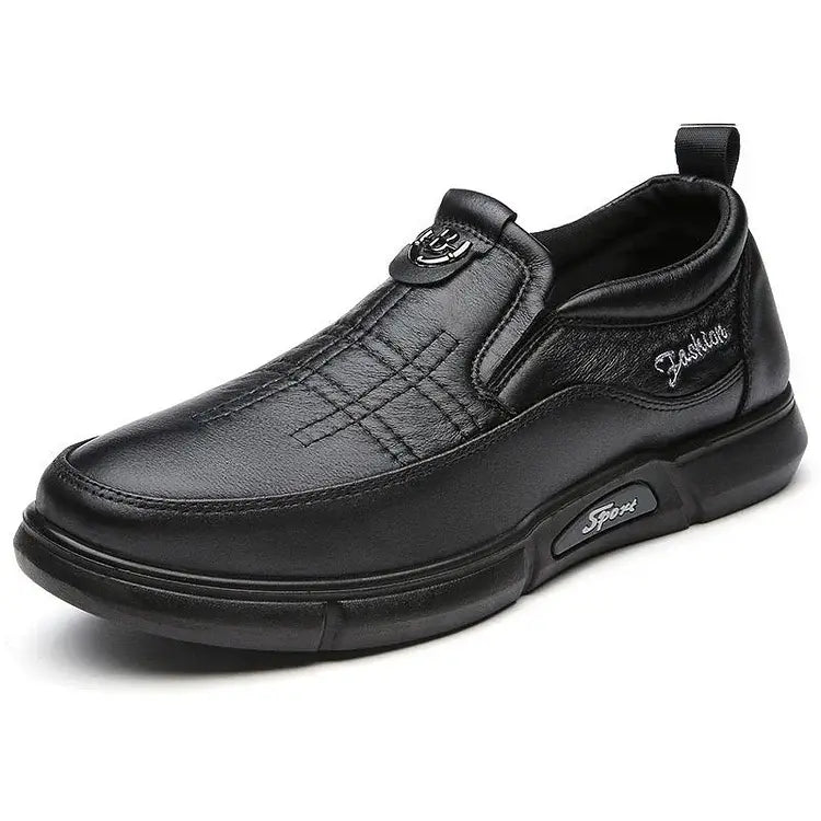Men’s Leather Shoes Daddy’s Shoes For Middle-aged And Elderly People Soft Bottom