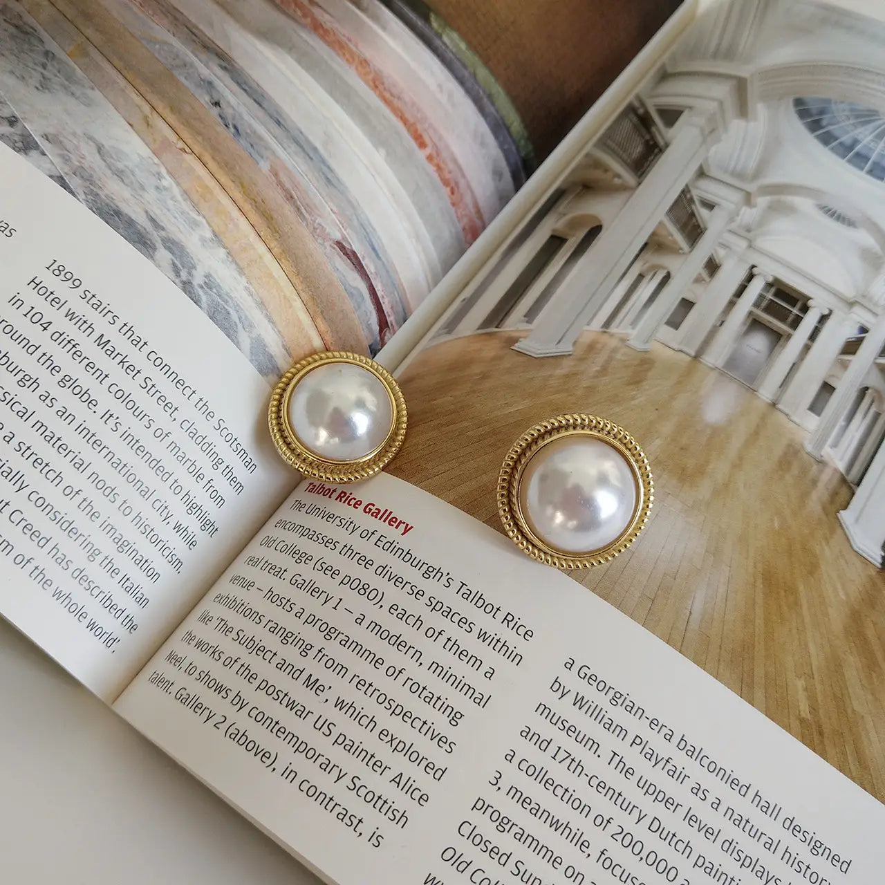 925 Sterling Silver Shell Pearls INS Ear Studs Earrings