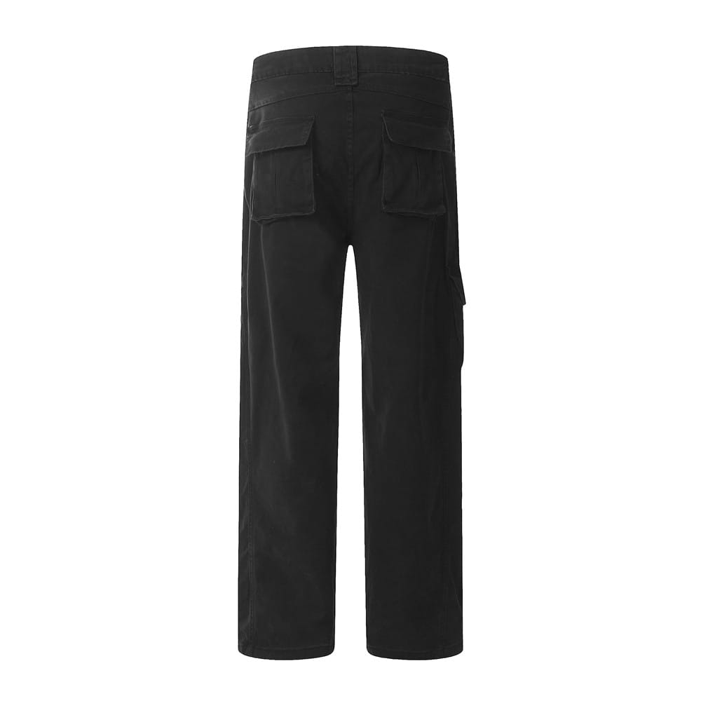 Multi-pocket Denim Straight-leg Trousers Men