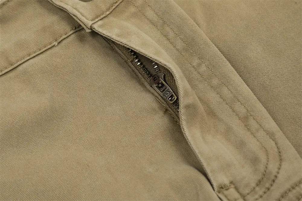 Multi-pocket Denim Straight-leg Trousers Men