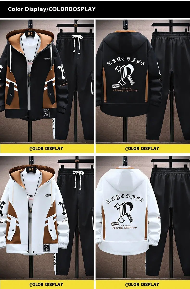 Fall Jacket Trousers Men Leisure Set