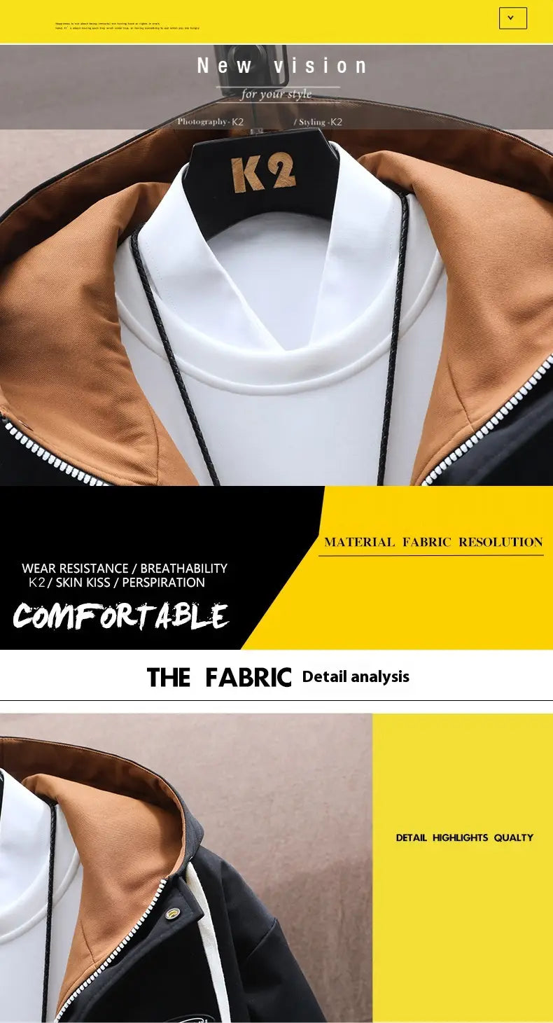 Fall Jacket Trousers Men Leisure Set