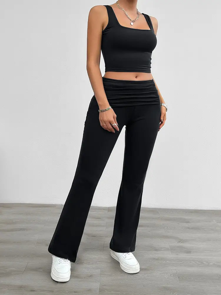Women’s Fashion Casual Solid Color Vest Body-hugging Suit