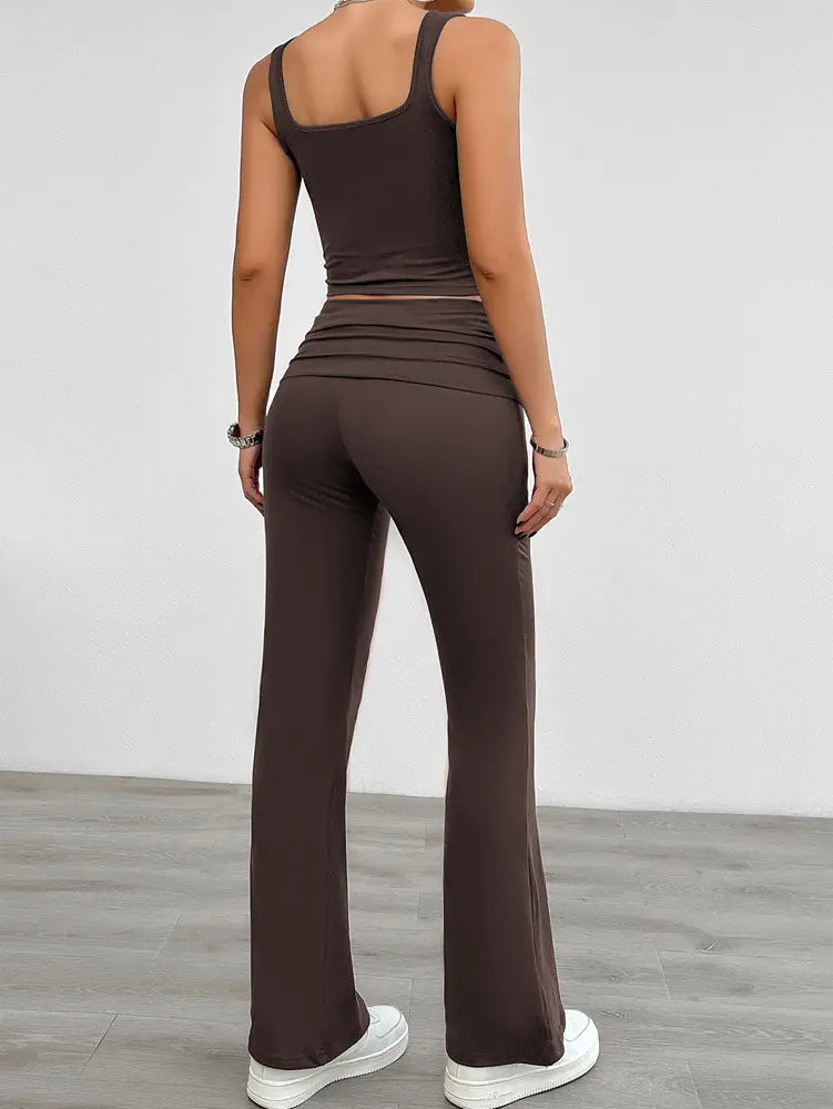 Women’s Fashion Casual Solid Color Vest Body-hugging Suit