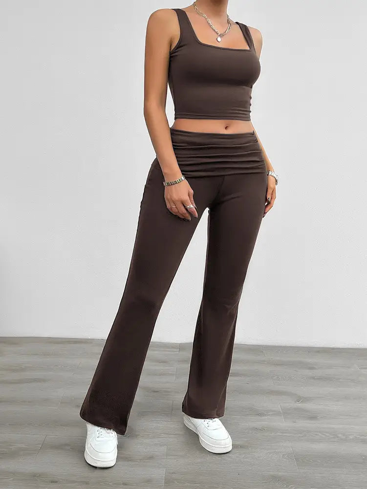 Women’s Fashion Casual Solid Color Vest Body-hugging Suit