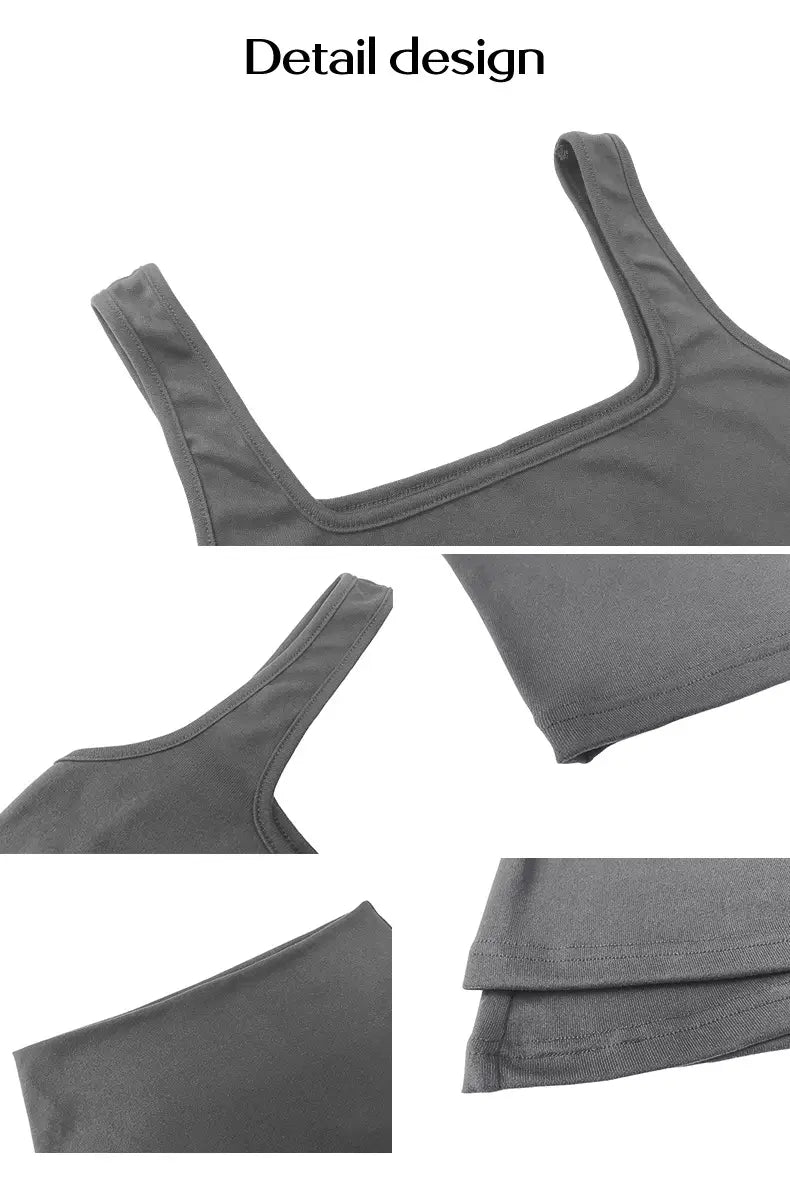 Women’s Fashion Casual Solid Color Vest Body-hugging Suit