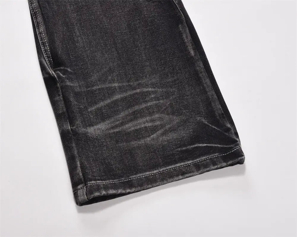 Washed Old Wide Leg Denim Trousers For Men