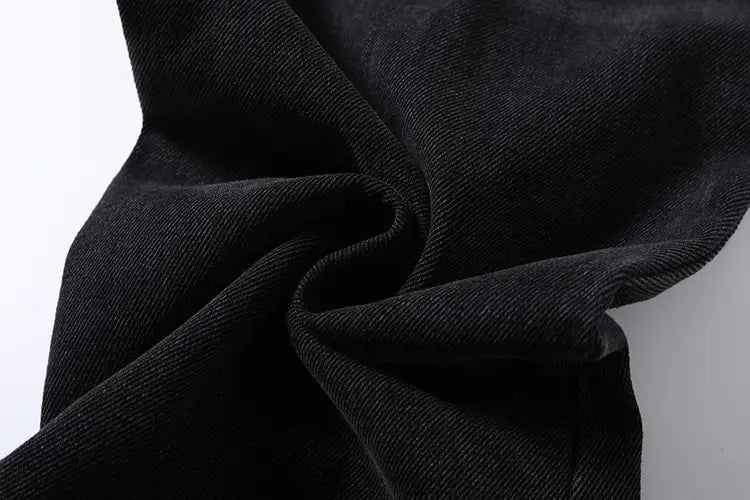 Washing Hole Denim Bootcut Trousers Men