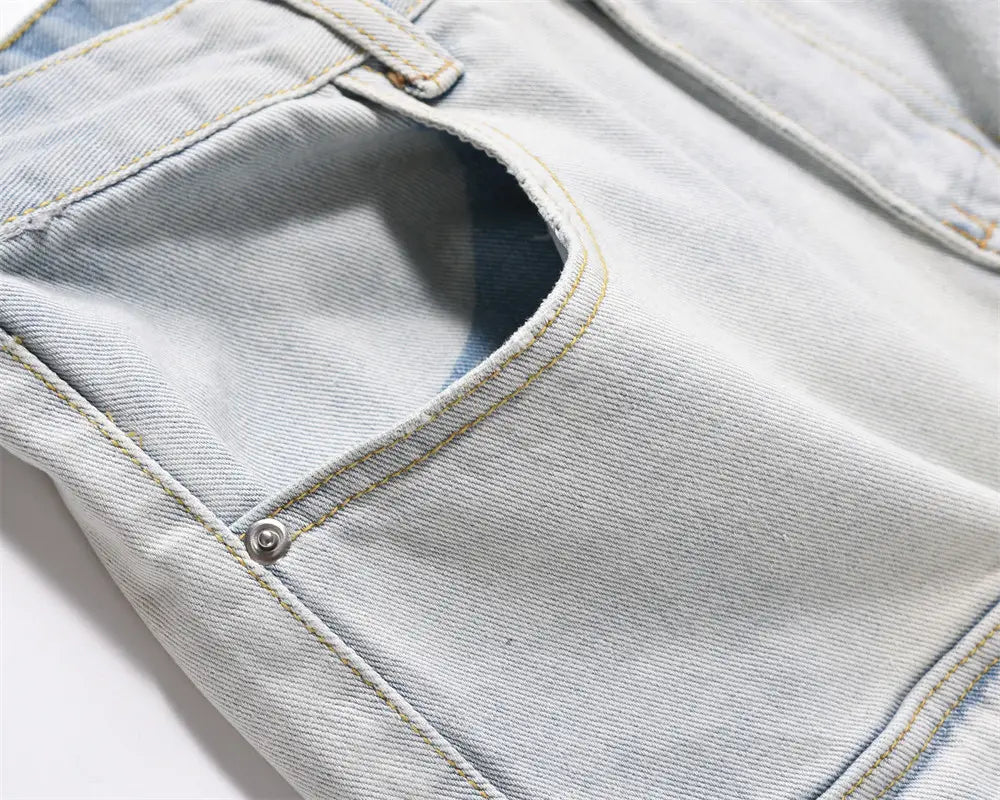 Workwear Denim Straight-leg Trousers Men