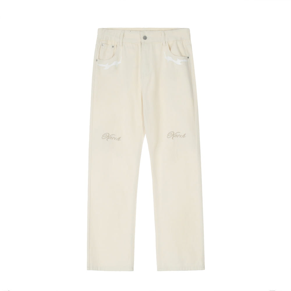 Personalized Printing Straight-leg Trousers Men