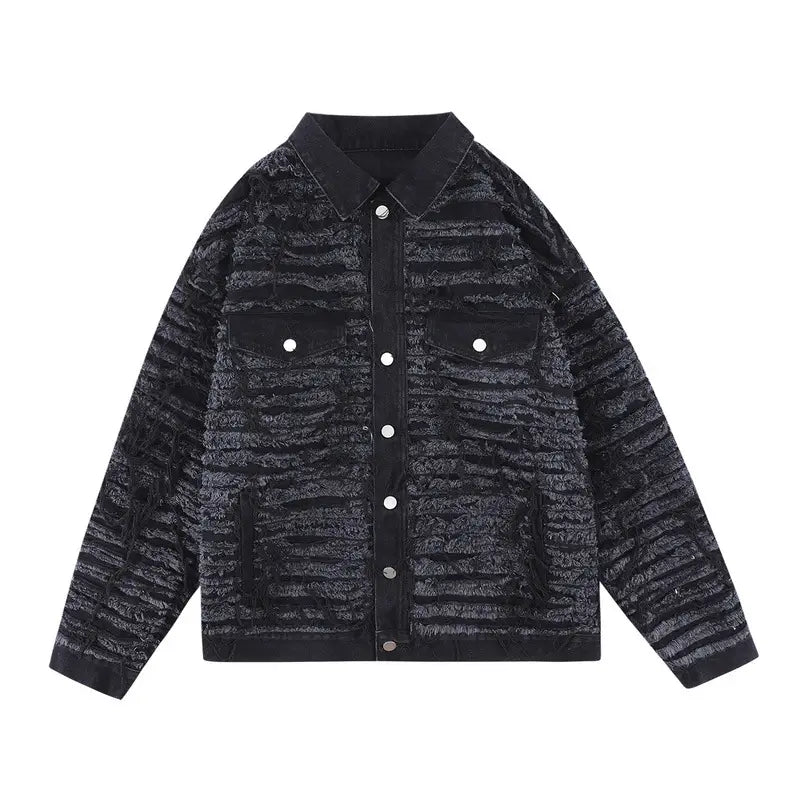 Men Fashion Brands Washed Old Three-dimensional Irregular Coat